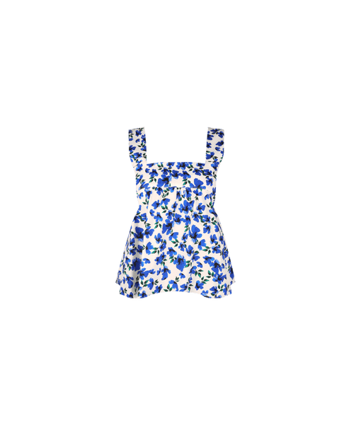 MARGIE TIE-BACK TOP SOMETHING BLUE FLORAL