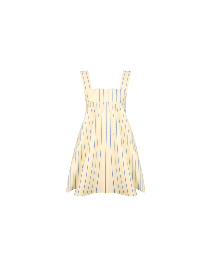 MARGIE TIE MINI DRESS BUTTER NAVY STRIPE