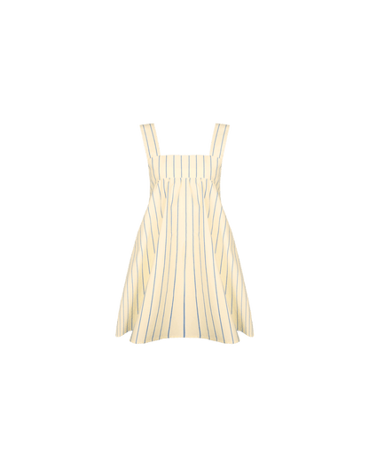 MARGIE TIE MINI DRESS BUTTER NAVY STRIPE