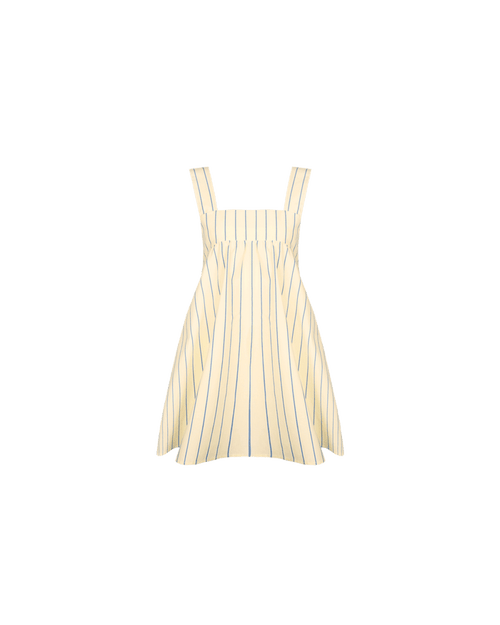 MARGIE TIE MINI DRESS BUTTER NAVY STRIPE