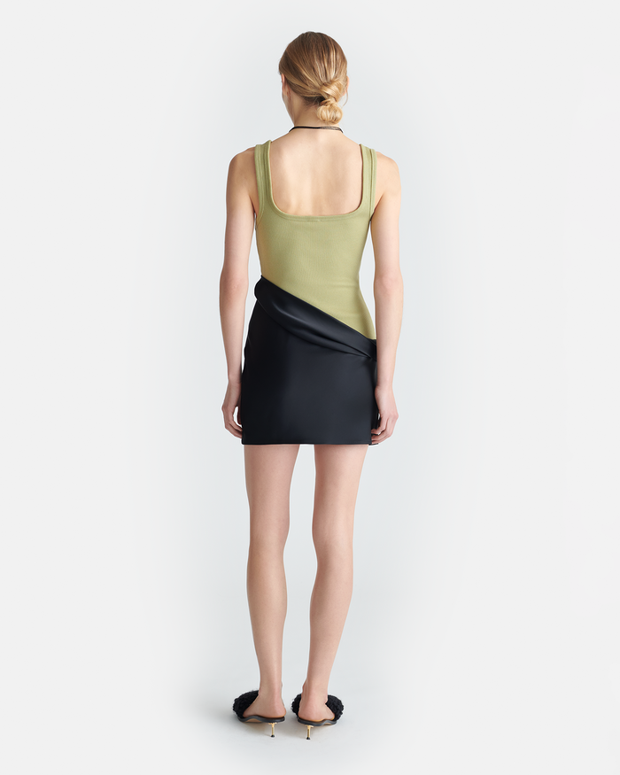 Marijn - Mini dress - Black/Olive Green