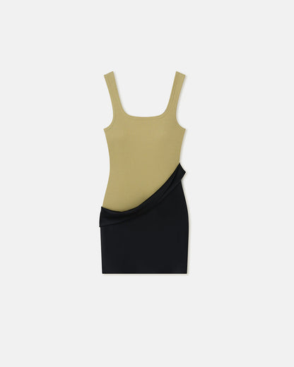 Marijn - Mini dress - Black/Olive Green