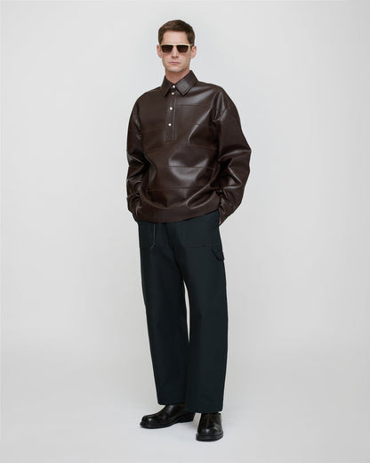 Mateo - Okobor™ Alt-Leather Polo Shirt - Coffee Ground