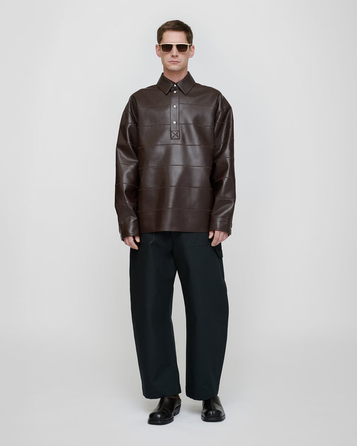 Mateo - Okobor™ Alt-Leather Polo Shirt - Coffee Ground