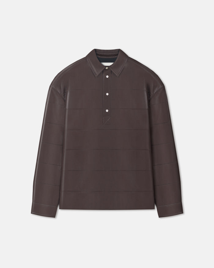 Mateo - Okobor™ Alt-Leather Polo Shirt - Coffee Ground