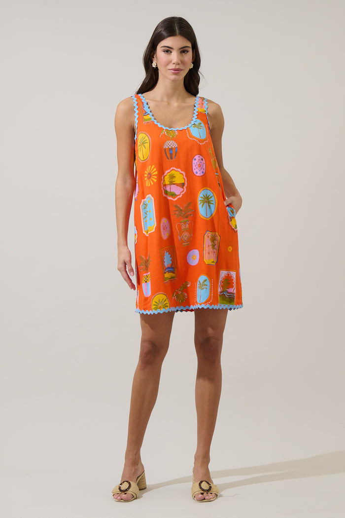 Maury Postcard Auriel Shift Mini Dress