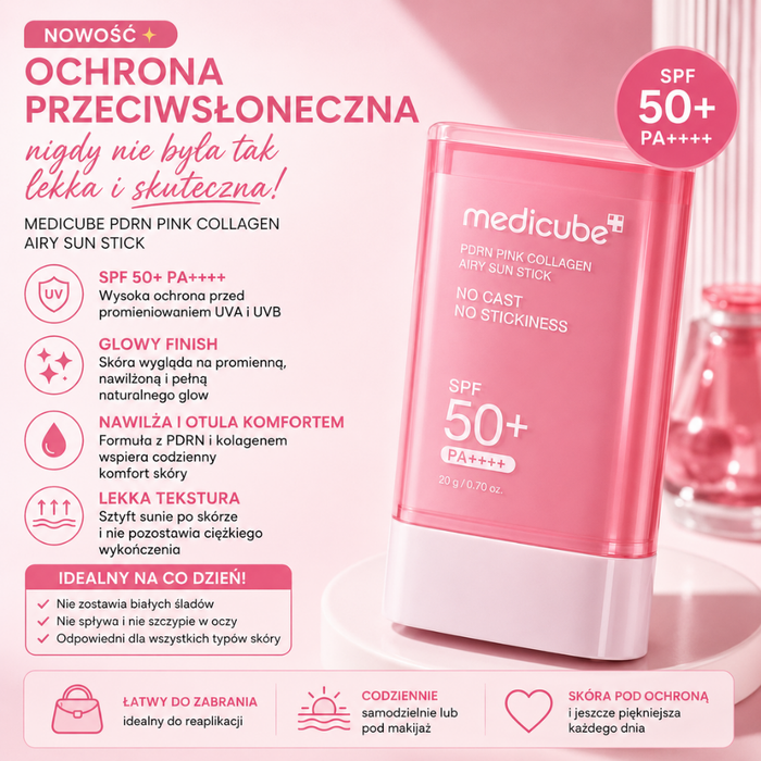 Medicube PDRN Pink Collagen Airy Sun Stick 20g