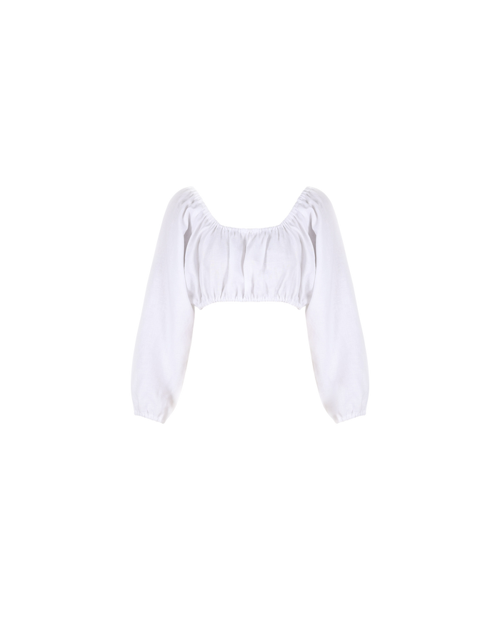 MELLOW LINEN CROP WHITE