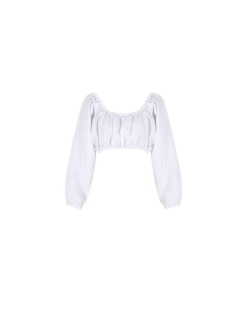 MELLOW LINEN CROP WHITE