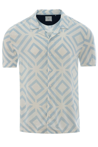 Men's Geometric Diamond Viscose Revere Shirt