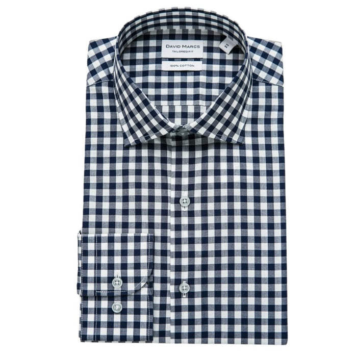 Men's Long Sleeve Tailored Fit Pop Check MSLT19