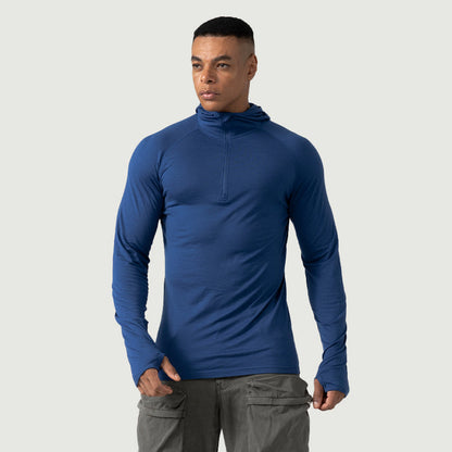 Men's Merino 200g Long Sleeve Half Zip Hoodie