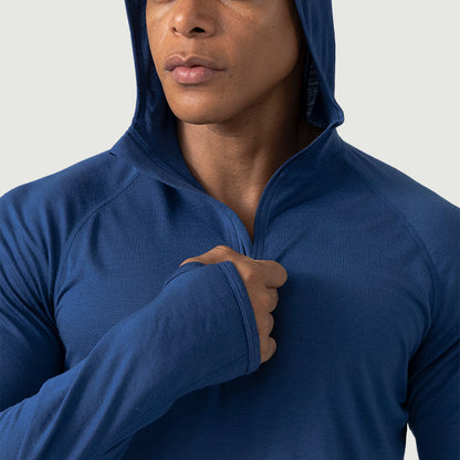 Men's Merino 200g Long Sleeve Half Zip Hoodie
