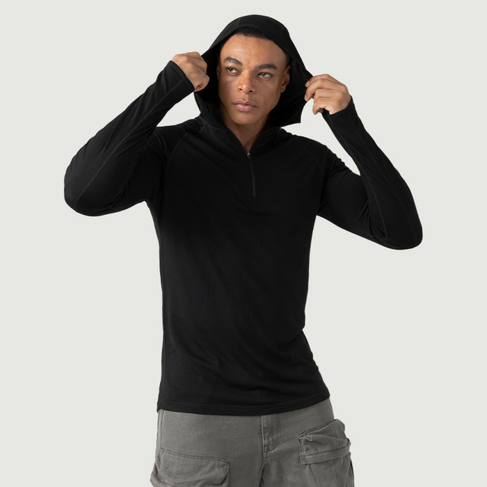 Men's Merino 200g Long Sleeve Half Zip Hoodie