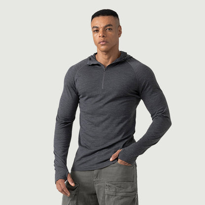Men's Merino 200g Long Sleeve Half Zip Hoodie