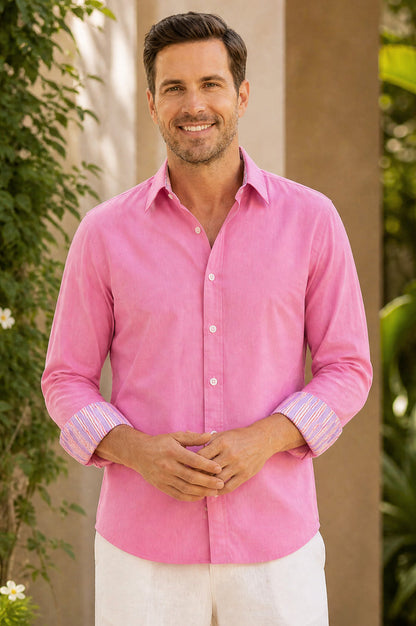 Men's Organic Cotton Plain Shirt  | Pink
