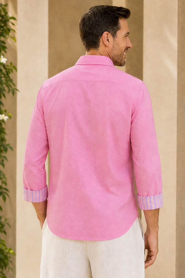 Men's Organic Cotton Plain Shirt  | Pink