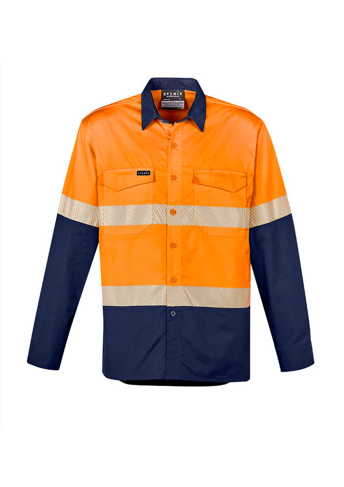Men's Rugged Cooling Hi Vis Segmented Tape Long Sleeve Shirt ZW229