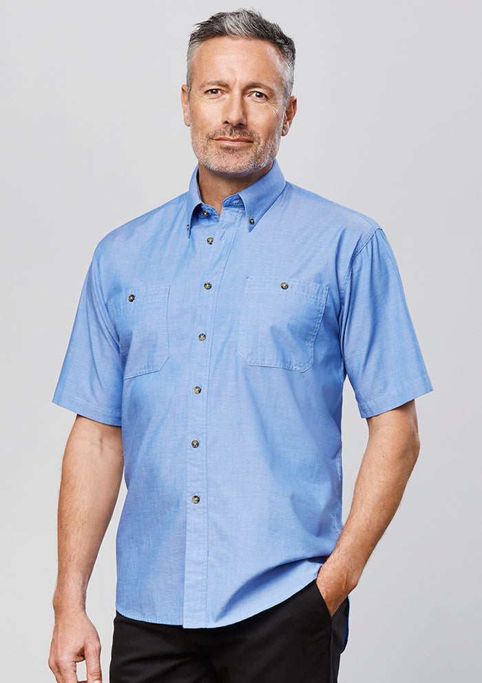 Men's Short Sleeve Chambray Shirt SH113