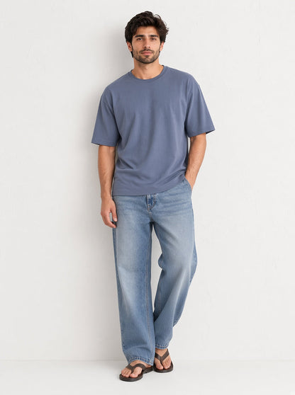 Men's Slate Blue Premium Oversized T-Shirt