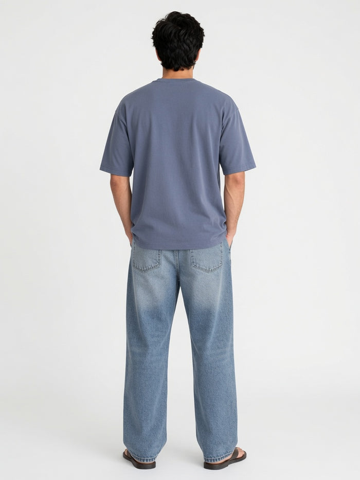 Men's Slate Blue Premium Oversized T-Shirt - Hinz Clothing