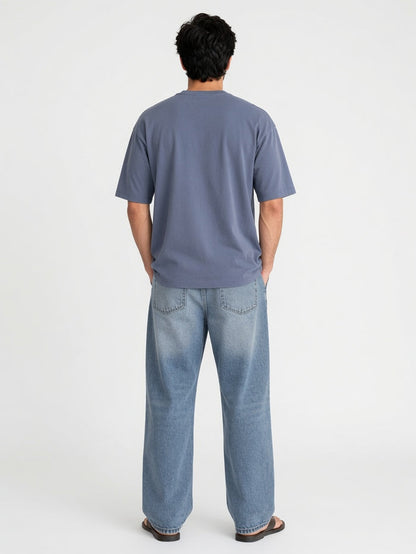 Men's Slate Blue Premium Oversized T-Shirt - Hinz Clothing