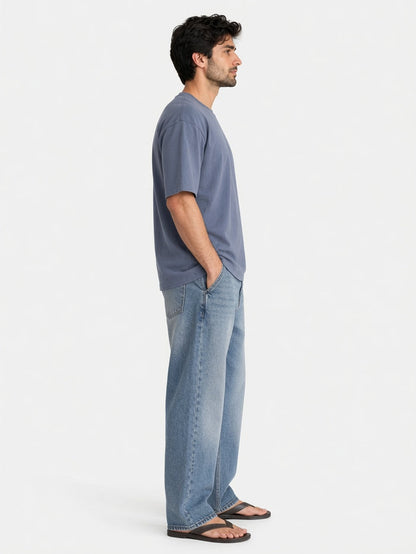 Men's Slate Blue Premium Oversized T-Shirt - Hinz Clothing