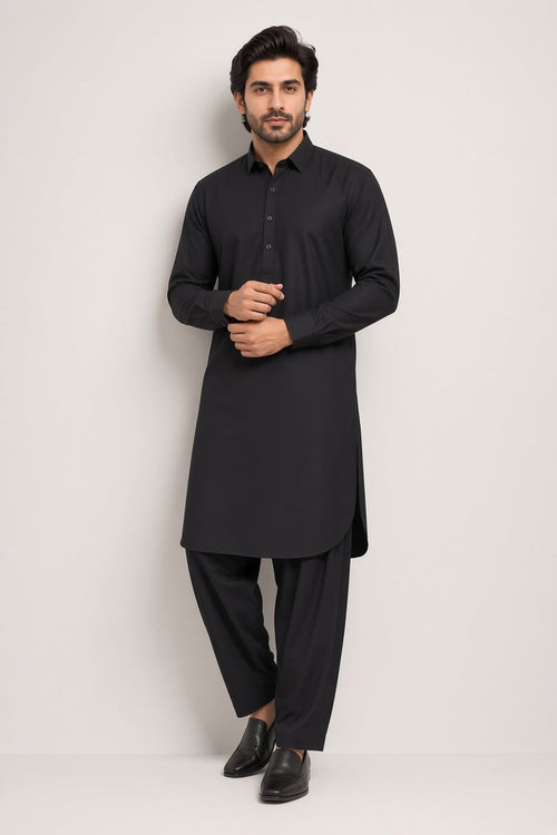 Men’s Supreme Boski Black Wash & Wear Shalwar Kameez