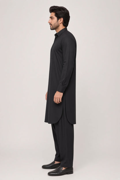 Men’s Supreme Boski Black Wash & Wear Shalwar Kameez