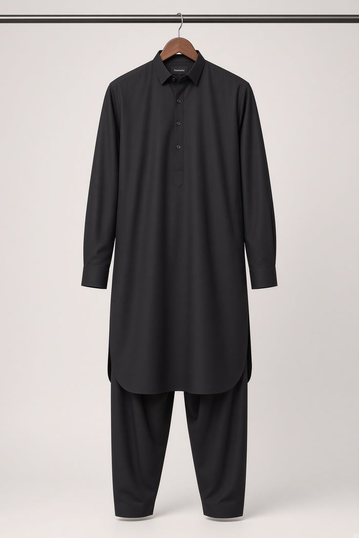 Men’s Supreme Boski Black Wash & Wear Shalwar Kameez