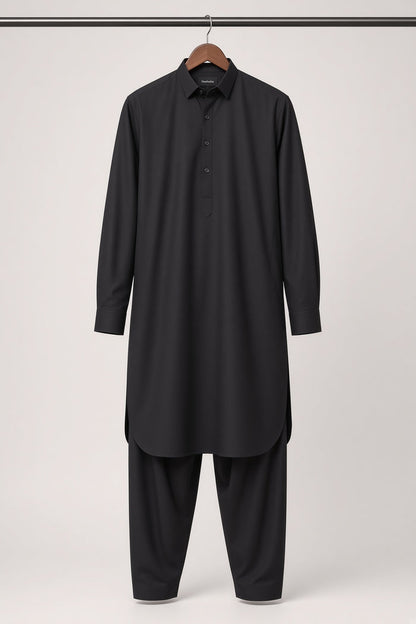 Men’s Supreme Boski Black Wash & Wear Shalwar Kameez