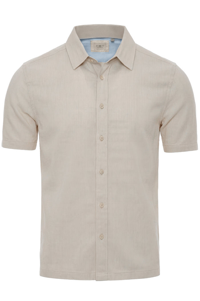 Men's Textured Revere Collar Short Sleeve Shirt