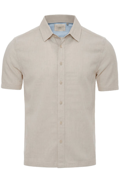 Men's Textured Revere Collar Short Sleeve Shirt
