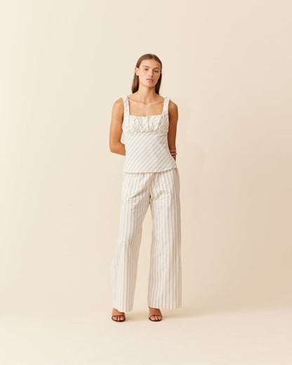MICKEY TOP COFFEE CREAM STRIPE