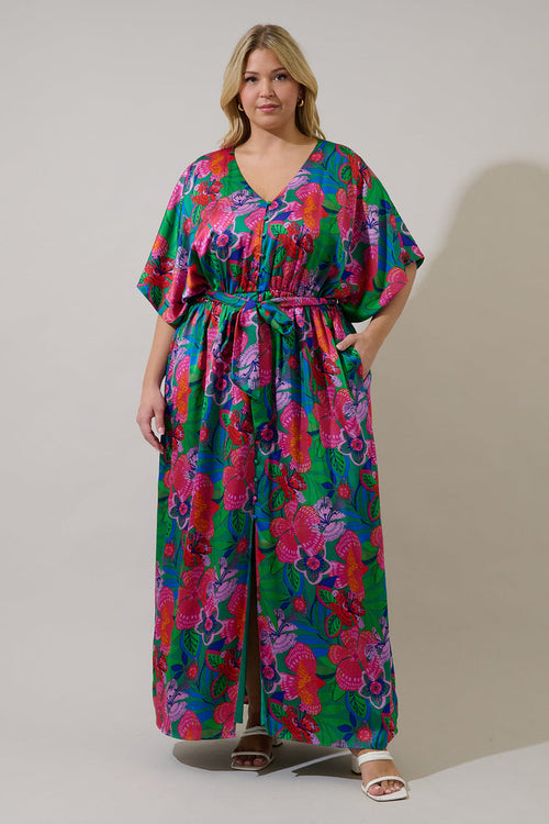 Mielle Kimono Maxi Dress Hansel Floral Curve