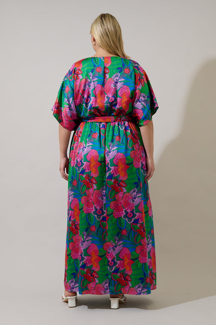 Mielle Kimono Maxi Dress Hansel Floral Curve