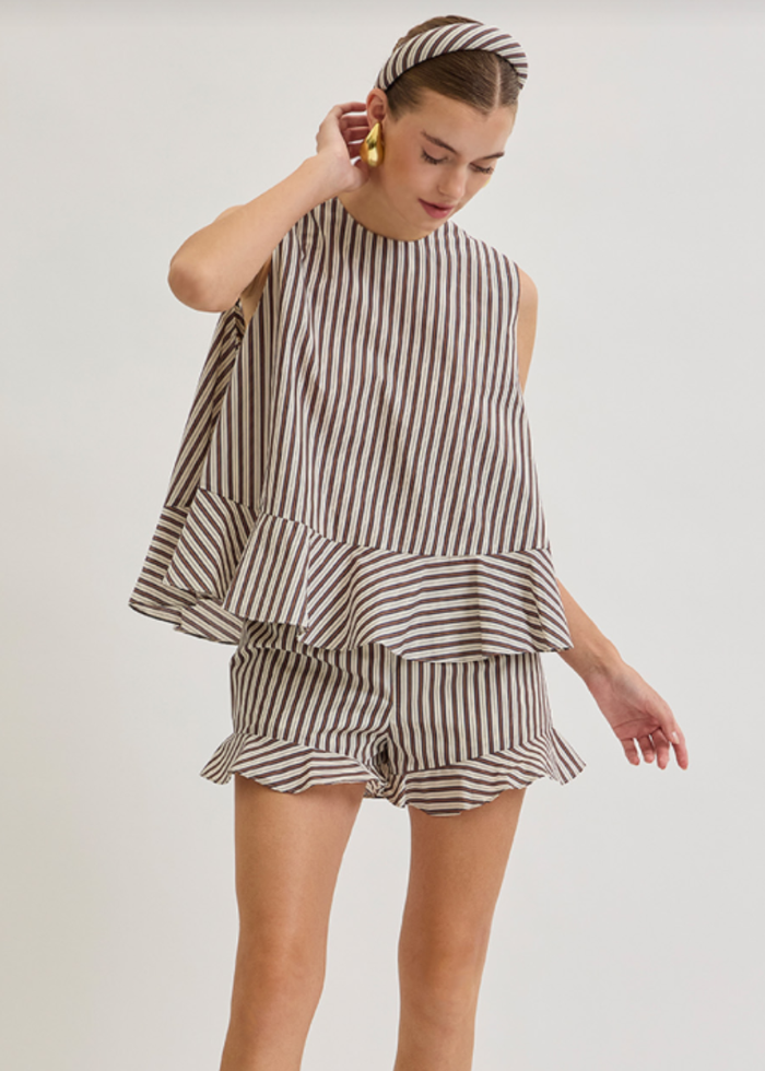 Miller Shorts - Brown Navy Stripe