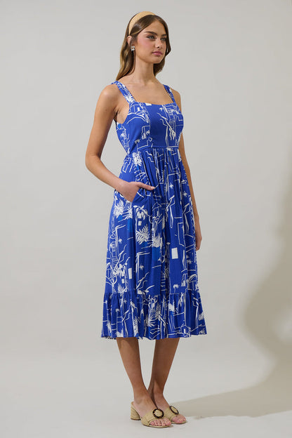 Mims Town Sunnyvale Linen Midi Dress