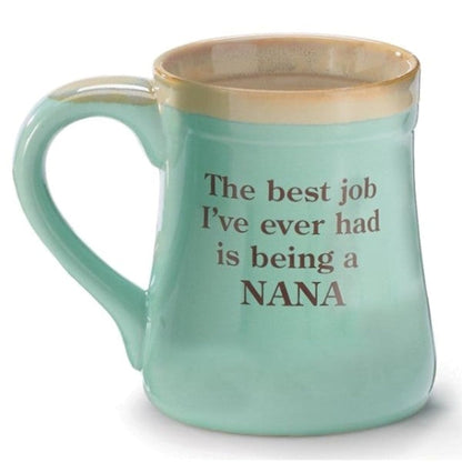Mint Green Nana and Message 18 oz. Porcelain Mug Back