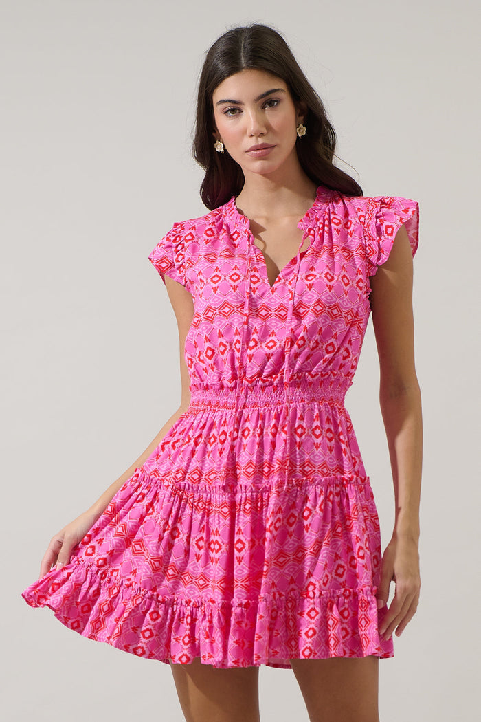 Mirany Ikat Toledo Tiered Mini Dress
