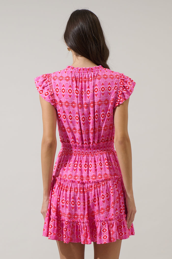 Mirany Ikat Toledo Tiered Mini Dress