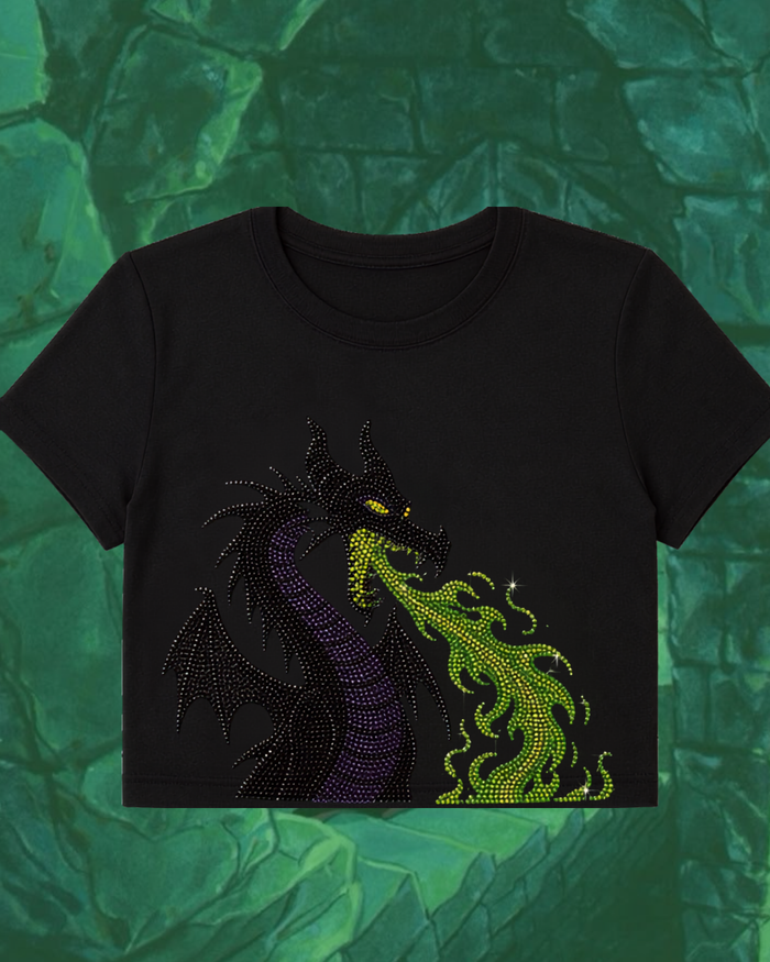Mistress of Evil Rhinestone Crop Tee