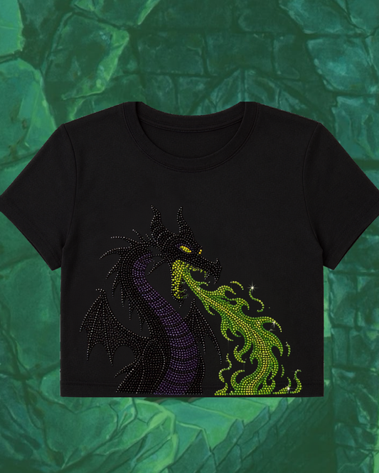 Mistress of Evil Rhinestone Crop Tee