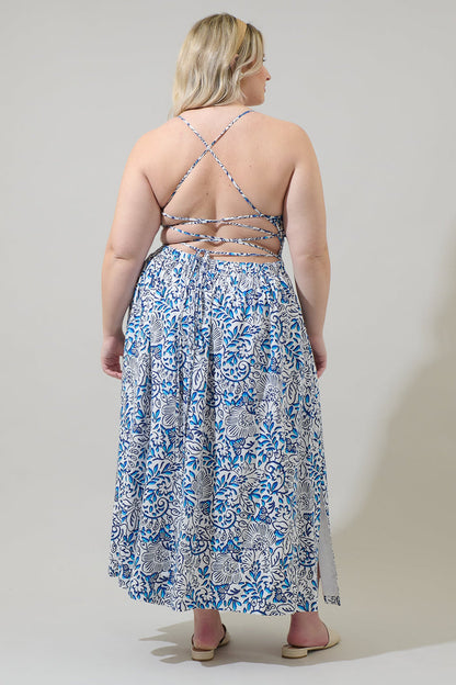 Mize Floral Mavis Criss Cross Midi Dress Curve