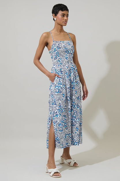 Mize Floral Mavis Criss Cross Midi Dress