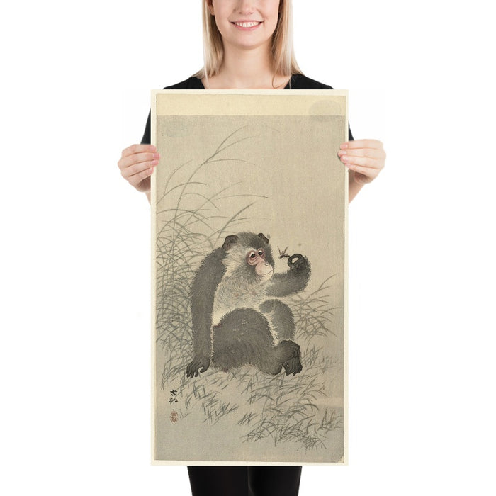 Monkey with Insect by Ohara Koson, 1900