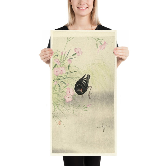 Moorhen at Flowering Plant by Ohara Koson, 1900