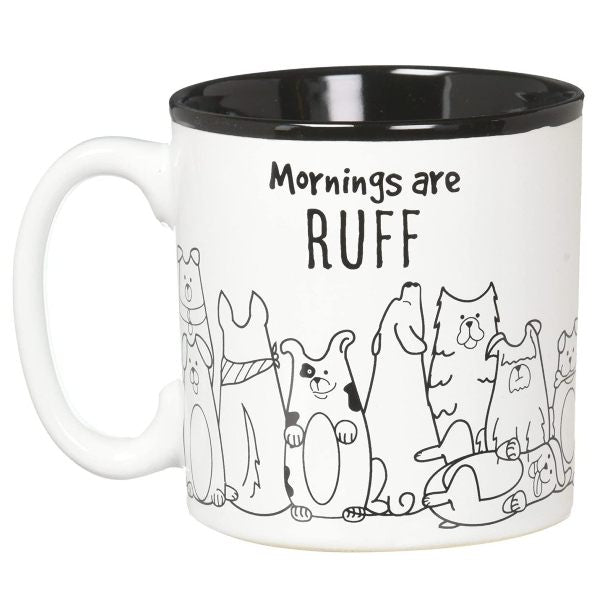 Mornings Are Ruff Ceramic Mug Back