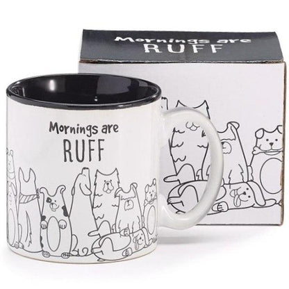 Mornings Are Ruff Ceramic Mug with Gift Box