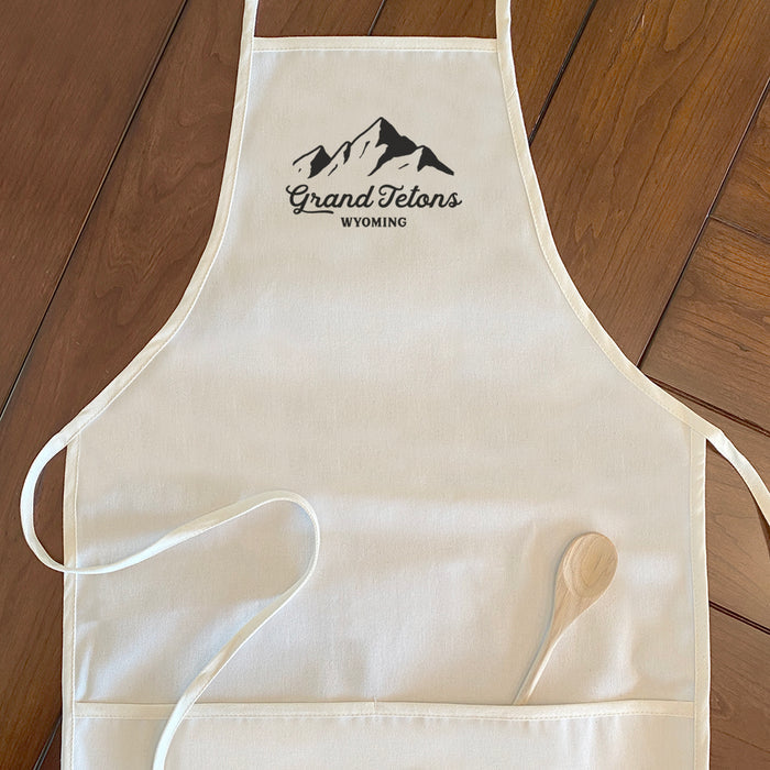 Mountain Silhouette w/ City, State - Custom Women's Apron